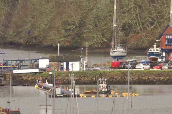 18 February 2020 - 13-29-18 
Still dredging it all up at Noss on Dart. The new lengthen jetties will be placed heading towards us. Quite a way towards us.
#NossOnDartMarina